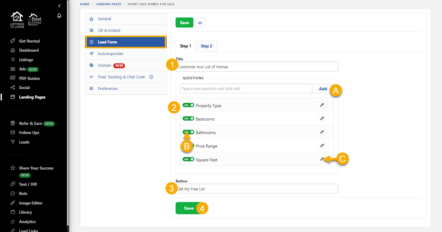 Short Sale Homes for Sale ListingstoLeads