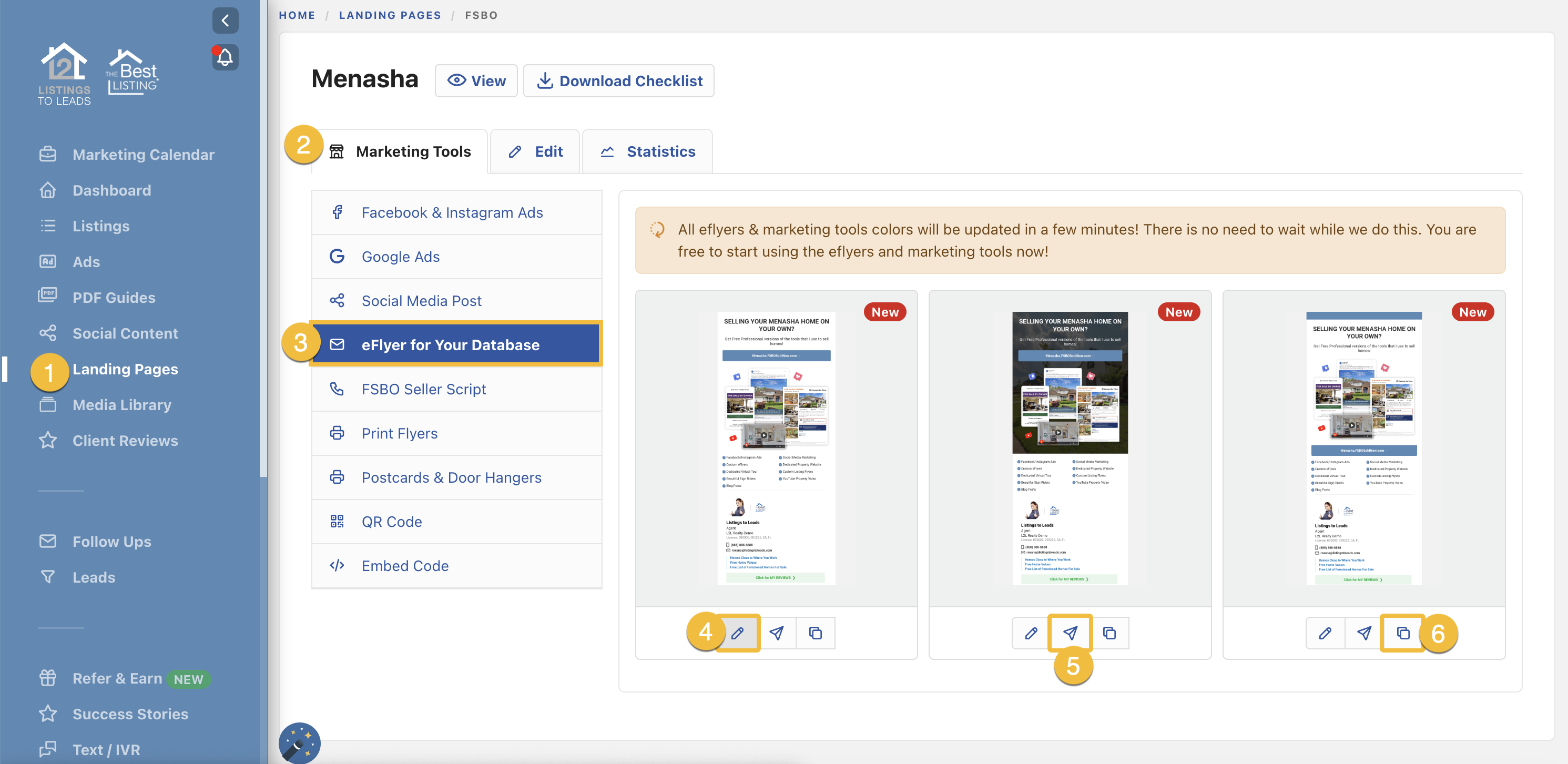 Landing Pages - eFlyer for Database – Listings-to-Leads