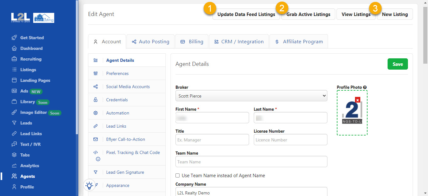 Brokers Add listings for your Agents ListingstoLeads