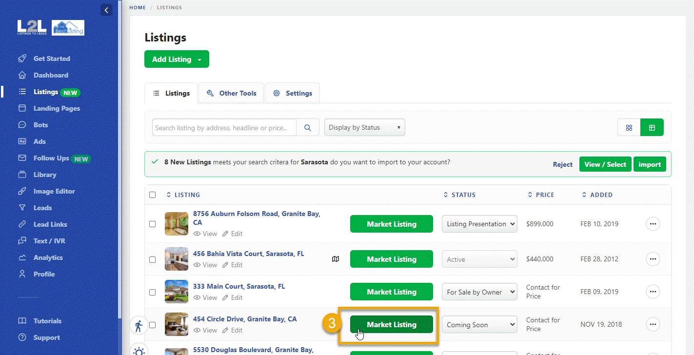 Coming Soon Marketing & Lead Generation ListingstoLeads